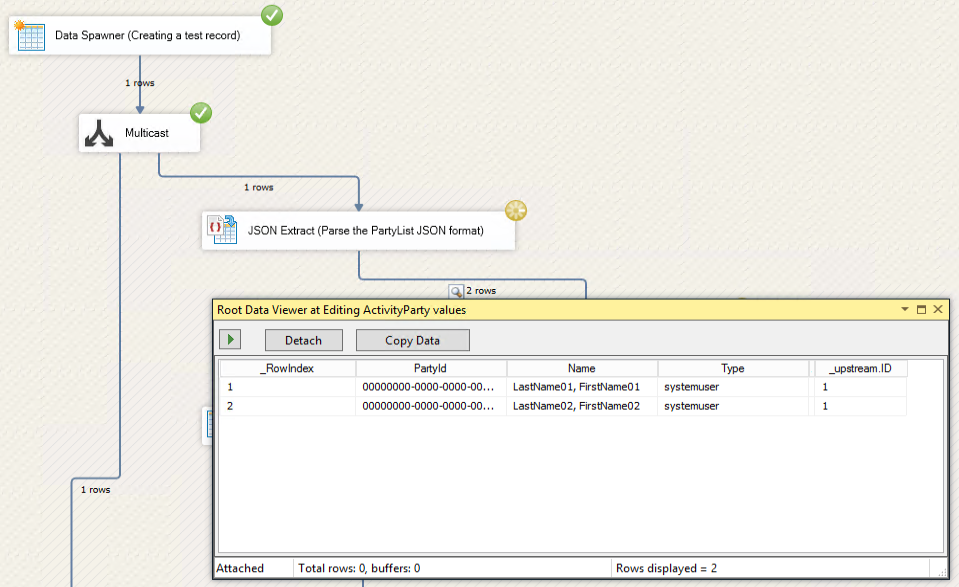 Visual Studio Data Flow - Editing the JSON Values of the ActivityParty Field